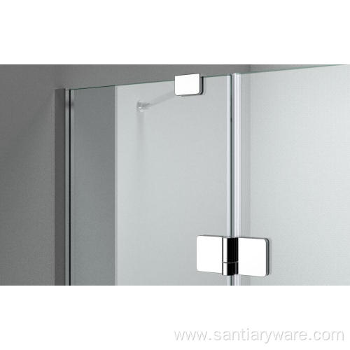 shower enclosure with lift and drop hinge